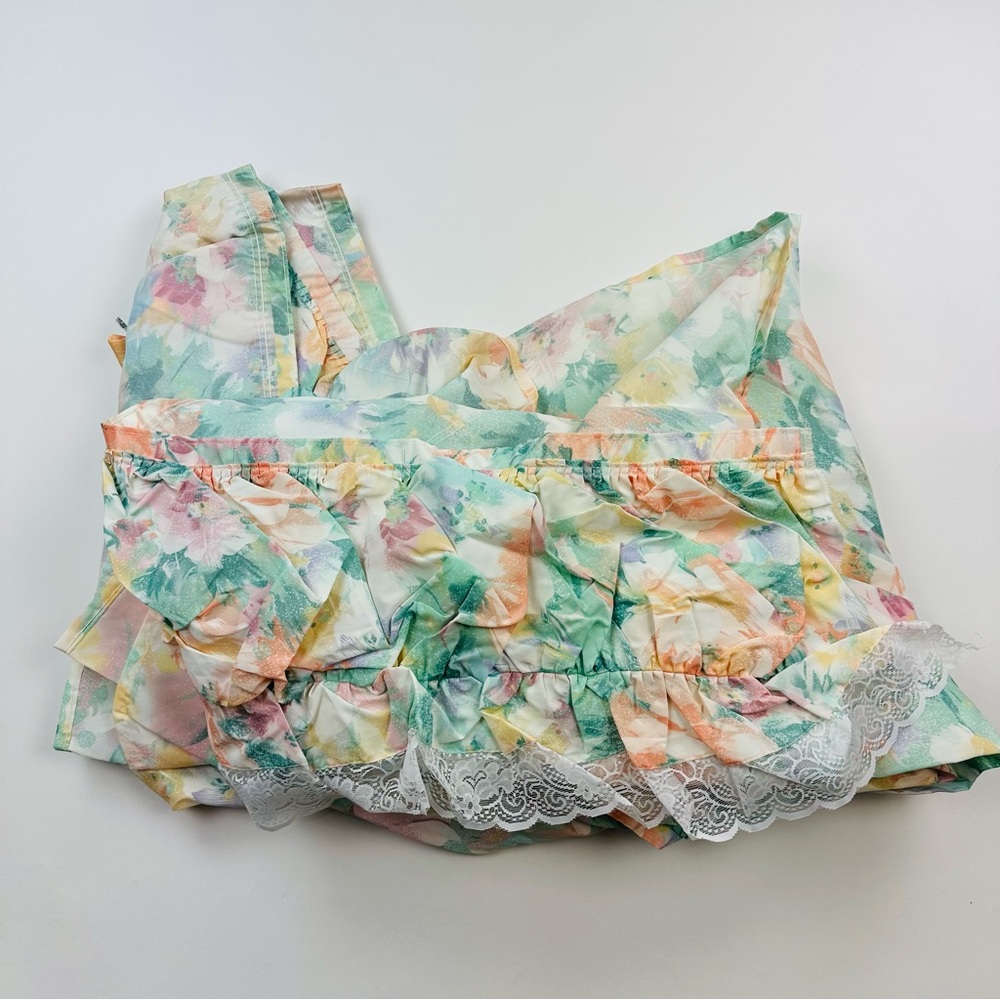 Excell Home Fashions Vintage Floral Shower Curtains with Lace Detail